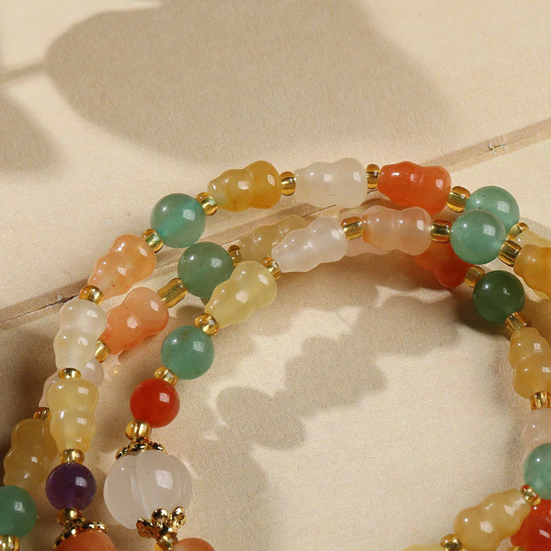 Bracciale Buddha Stones Golden Silk Jade Zucca Ricchezza - Image 4