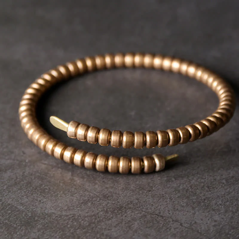 Bracciale regolabile con polsino in rame con design vintage Buddha Stones - Image 3