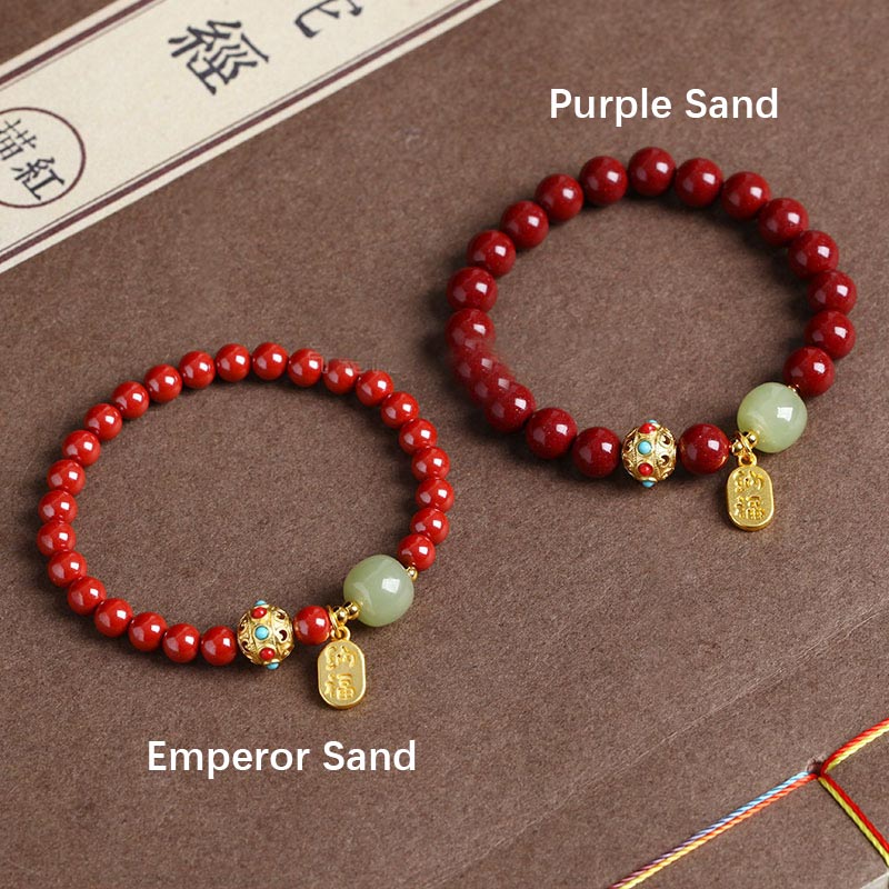 Braccialetto con ciondolo di protezione della fortuna in avventurina verde cinabro Buddha Stones - Image 9