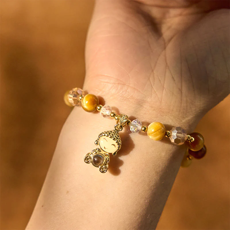 Braccialetto di protezione Buddha con occhio di tigre giallo e Buddha Stones - Image 10