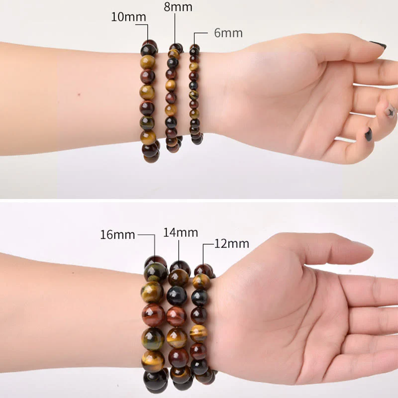 Braccialetto di protezione positiva con occhio di tigre naturale Buddha Stones - Image 16