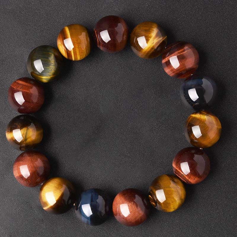 Braccialetto di protezione positiva con occhio di tigre naturale Buddha Stones - Image 3
