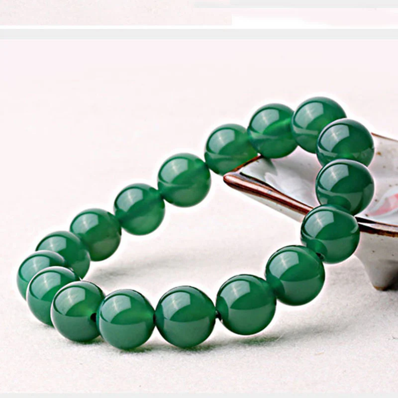 Braccialetto di supporto in agata verde naturale Buddha Stones - Image 3