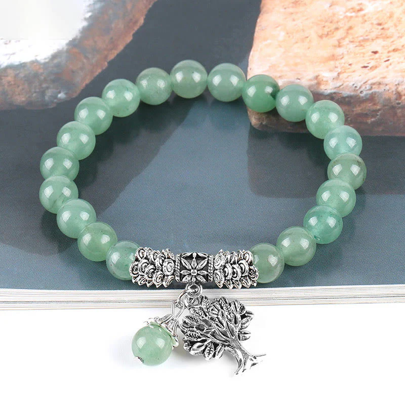 Braccialetto elastico portafortuna con albero della vita in pietra preziosa naturale Buddha Stones - Image 13