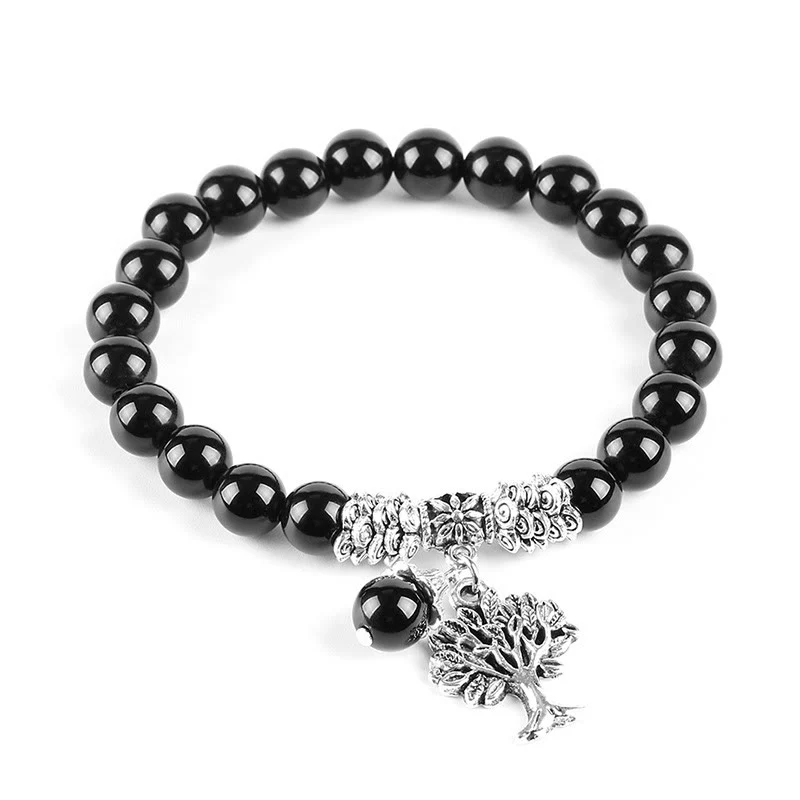 Braccialetto elastico portafortuna con albero della vita in pietra preziosa naturale Buddha Stones - Image 17