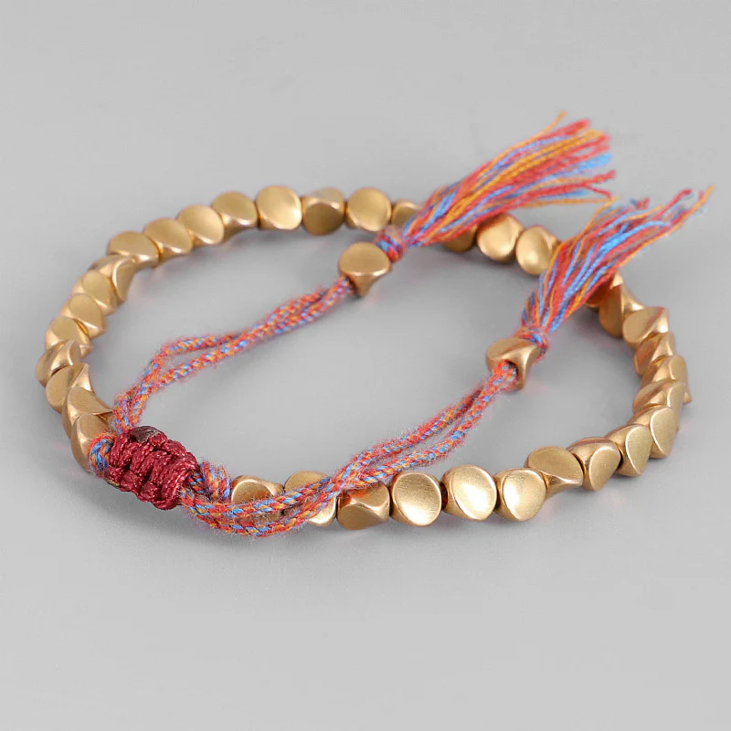 Braccialetto portafortuna con perline di rame tibetano Buddha Stones - Image 4