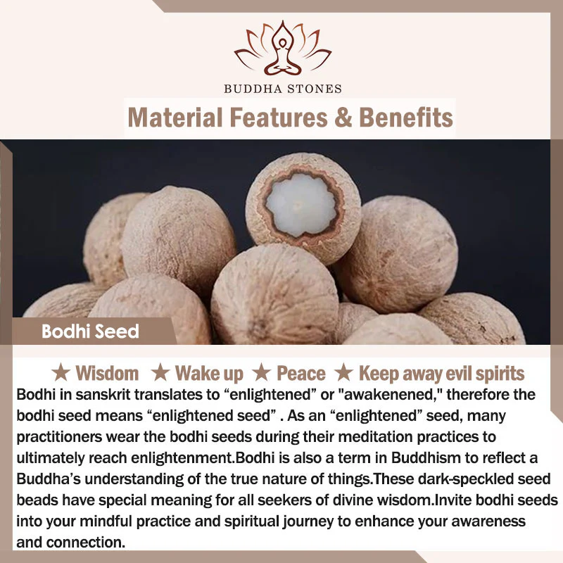Buddha Stones 108 Mala Beads Bodhi Seed Saggezza Pace Nappa Bracciale - Image 12