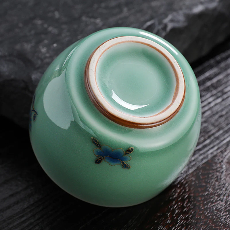 Buddha Stones Farfalla Pesce rosso Loto Koi Pesce Tazza da tè in ceramica Kung Fu Tazza da tè 120ml - Image 4