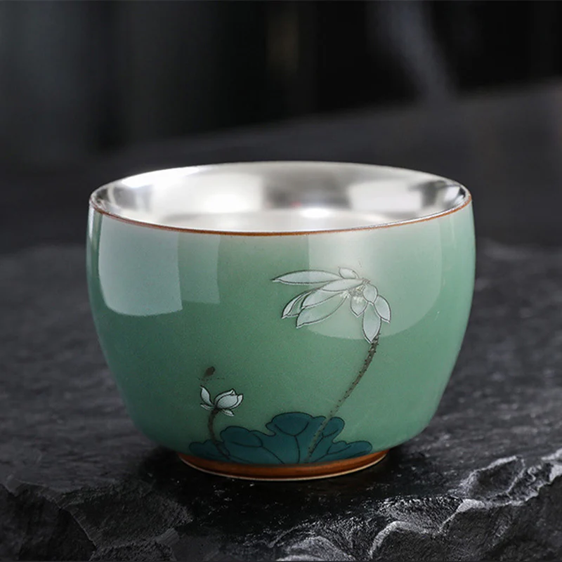 Buddha Stones Farfalla Pesce rosso Loto Koi Pesce Tazza da tè in ceramica Kung Fu Tazza da tè 120ml - Image 7