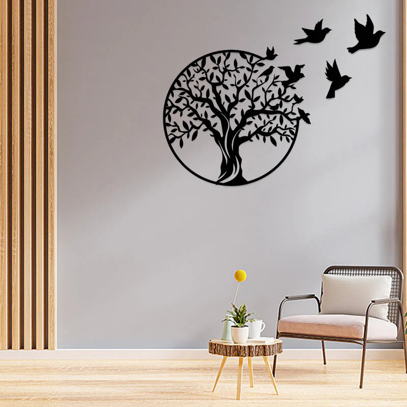 Buddha Stones Albero della vita Uccelli Cartello Regalo di inaugurazione della casa Unity Wall Art - Image 3