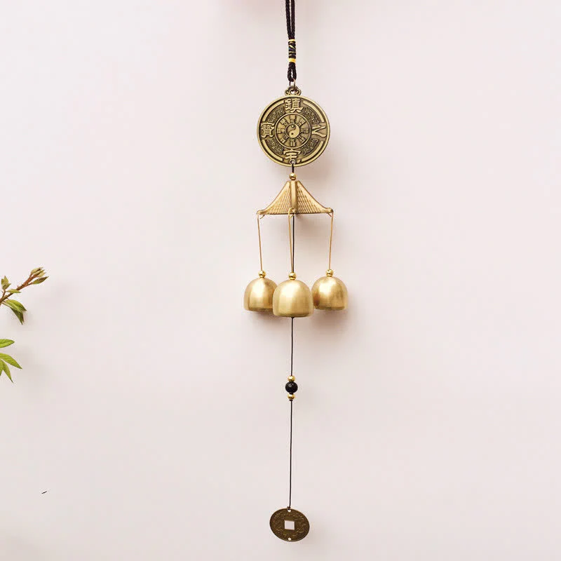 Buddha Stones Benedizione Lettera Elefante Bagua Moneta di Buon Auspicio Appeso al Muro Campanello Campana Decorazione per la Casa Fatta a Mano - Image 10