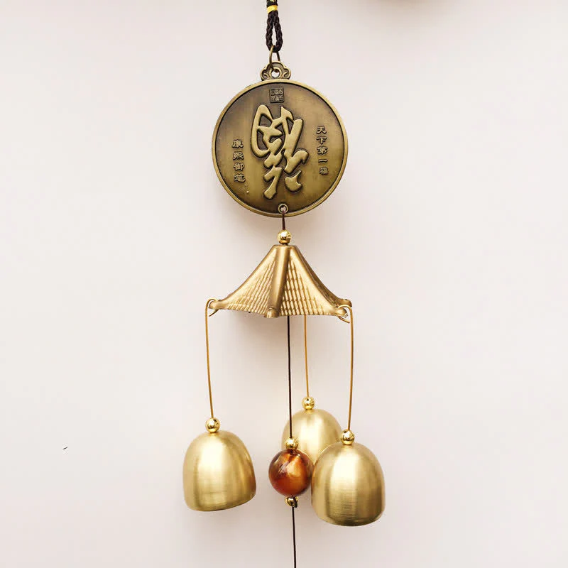 Buddha Stones Benedizione Lettera Elefante Bagua Moneta di Buon Auspicio Appeso al Muro Campanello Campana Decorazione per la Casa Fatta a Mano - Image 3