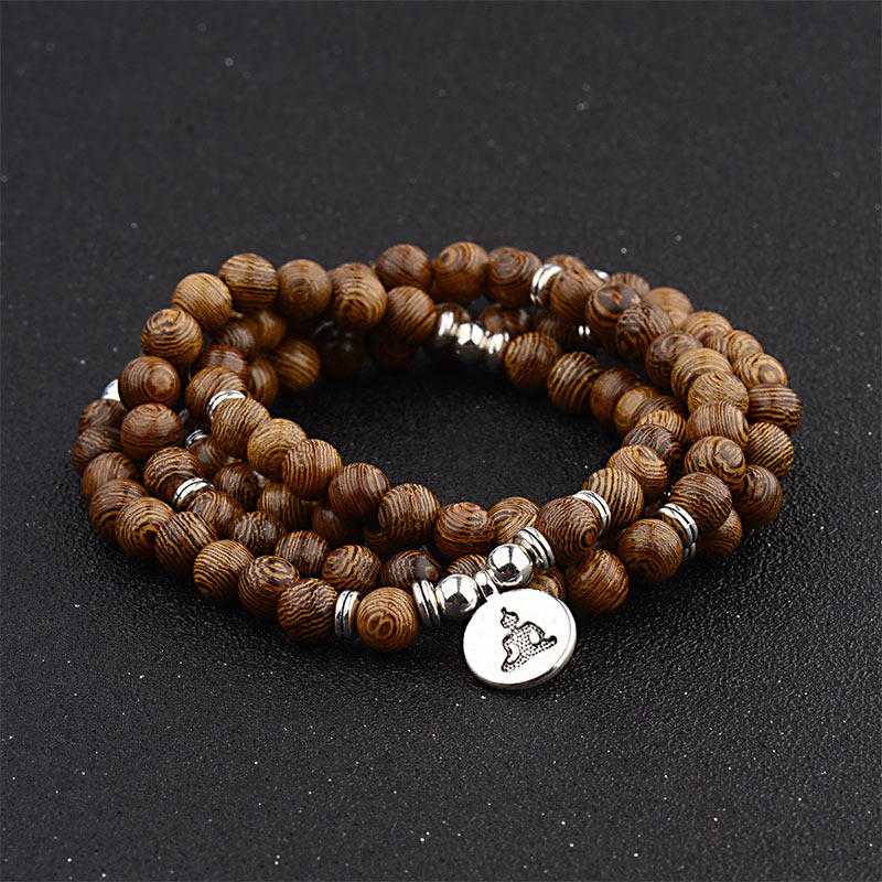 Buddha Stones Braccialetto di legno di fulmine tibetano Buddha Mala di loto - Image 4