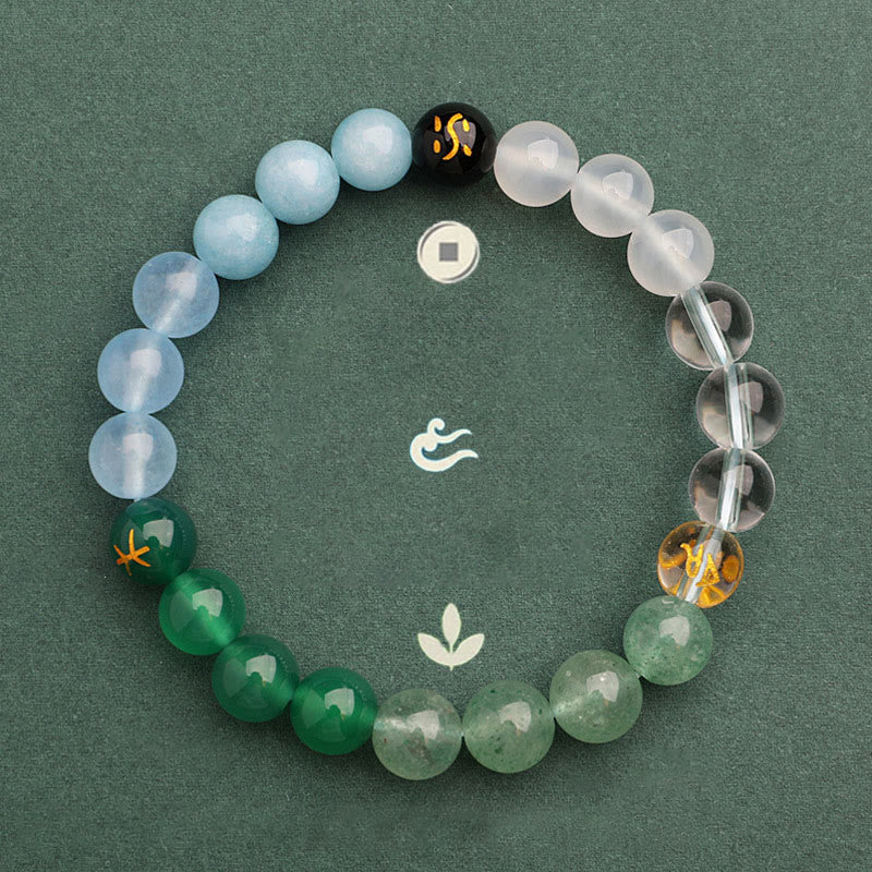 Buddha Stones Cinque Elementi Vari Agata Cristallo Pietra del Sole Bracciale della Saggezza - Image 25