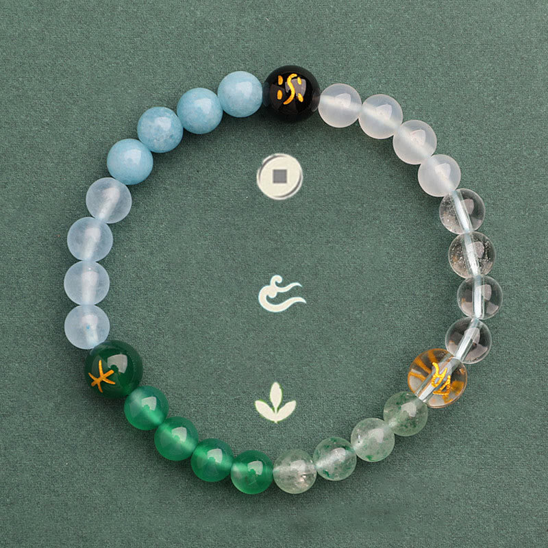 Buddha Stones Cinque Elementi Vari Agata Cristallo Pietra del Sole Bracciale della Saggezza - Image 27
