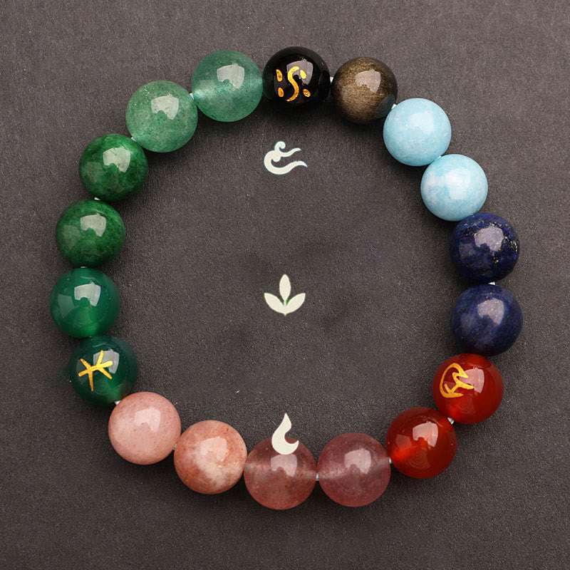 Buddha Stones Cinque Elementi Vari Agata Cristallo Pietra del Sole Bracciale della Saggezza - Image 33