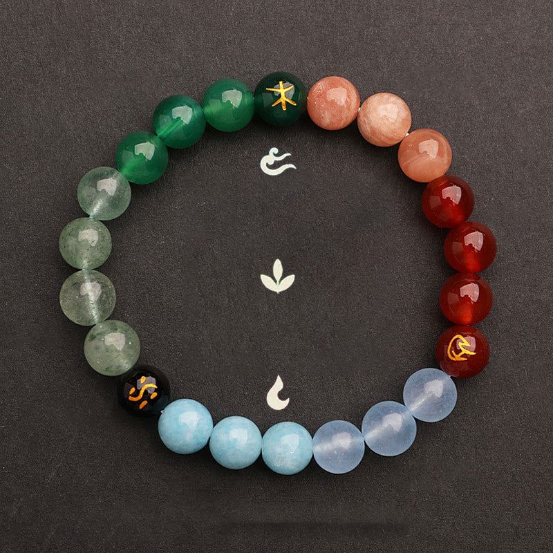 Buddha Stones Cinque Elementi Vari Agata Cristallo Pietra del Sole Bracciale della Saggezza - Image 35