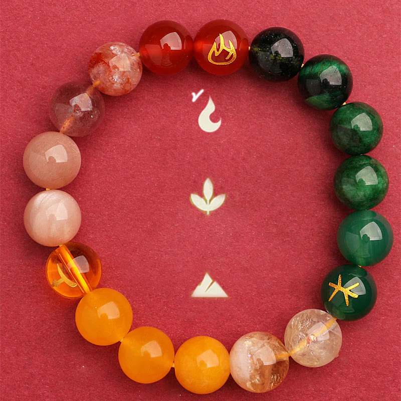 Buddha Stones Cinque Elementi Vari Agata Cristallo Pietra del Sole Bracciale della Saggezza - Image 40