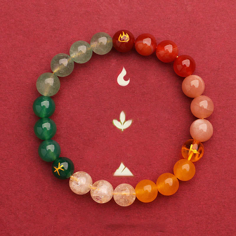 Buddha Stones Cinque Elementi Vari Agata Cristallo Pietra del Sole Bracciale della Saggezza - Image 44