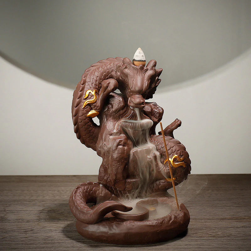 Buddha Stones Decorazione bruciatore di incenso protezione drago tibetano - Image 8