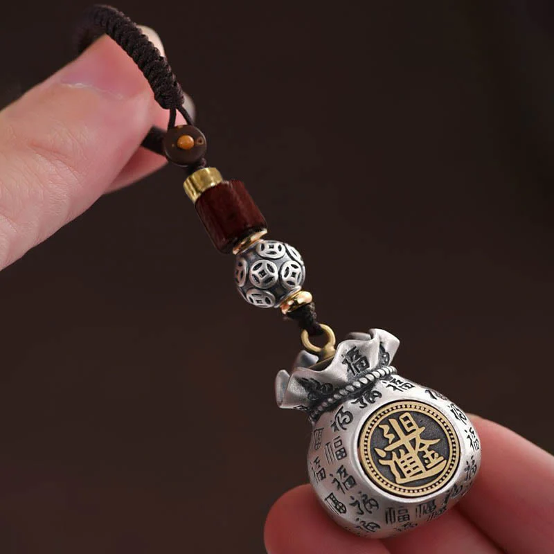 Buddha Stones Fu Character Money Bag Fare soldi ogni giorno Portachiavi fortuna - Image 5