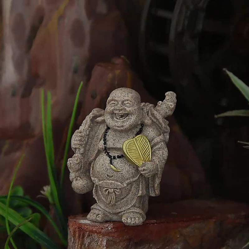 Buddha Stones Statua in resina del Buddha che ride Benedizione Decorazione per la casa - Image 8
