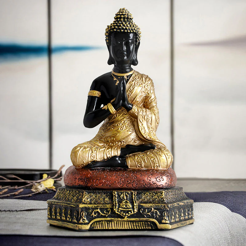 Buddha Stones Statua in resina della compassione del Buddha Decorazione - Image 14