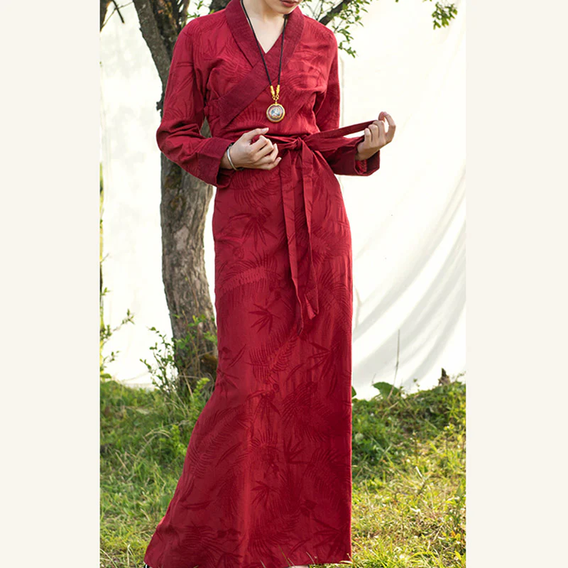 Buddha Stones Tibetan Dress Clothing Lhasa Abito lungo avvolgente Maxi abito Abbigliamento donna - Image 12