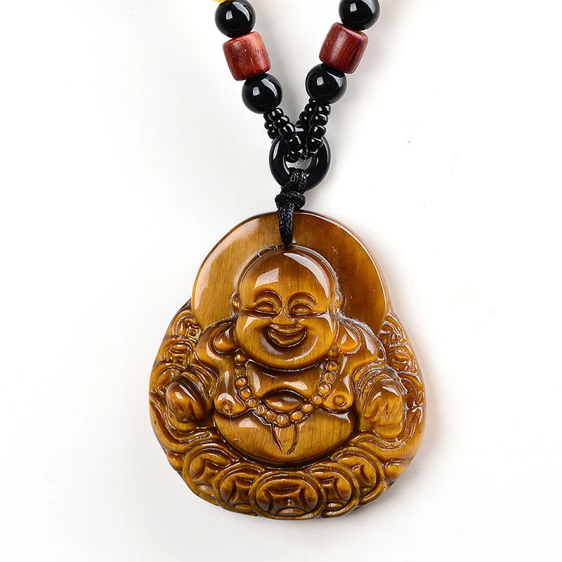 Collana di benedizione del Buddha che ride con occhio di tigre Buddha Stones del Buddha - Image 5