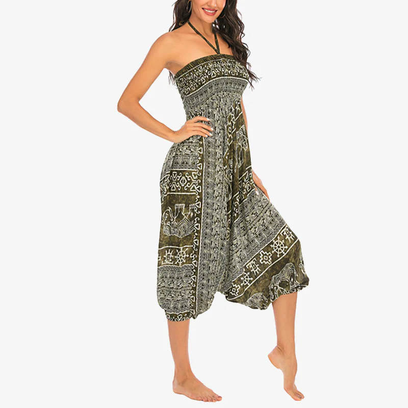 Pantaloni harem larghi e arricciati con motivo a elefante, tuta da yoga da donna, stile Buddha Stones, due stili - Image 19