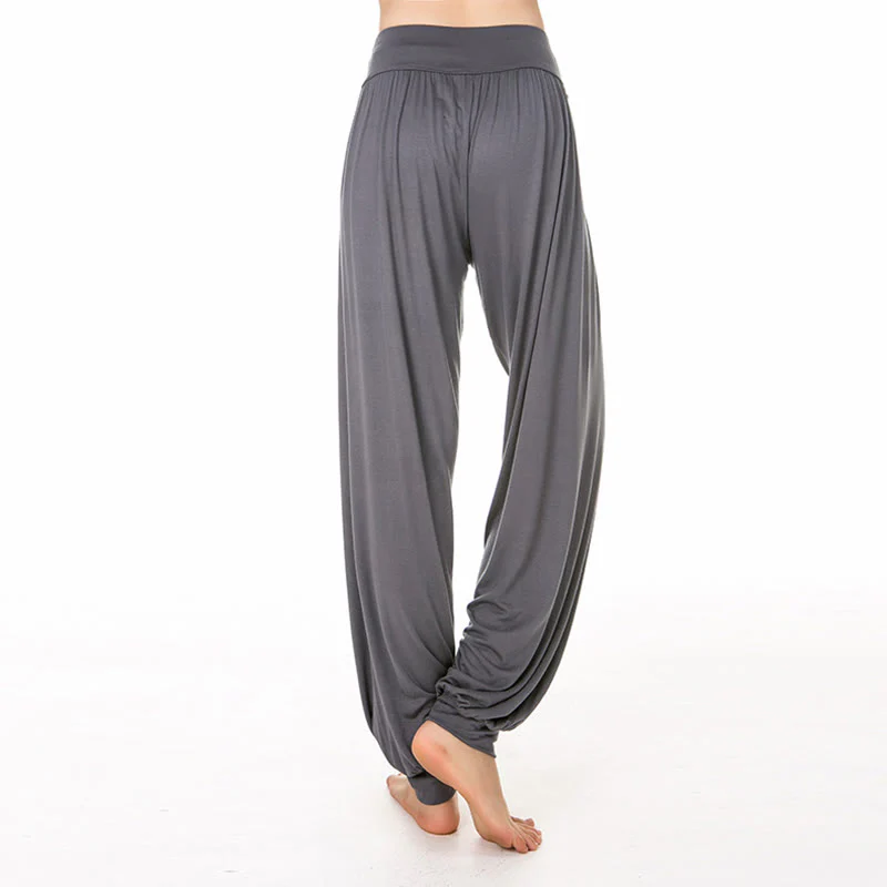 Pantaloni lunghi harem da yoga e danza in tinta unita Buddha Stones - Image 18