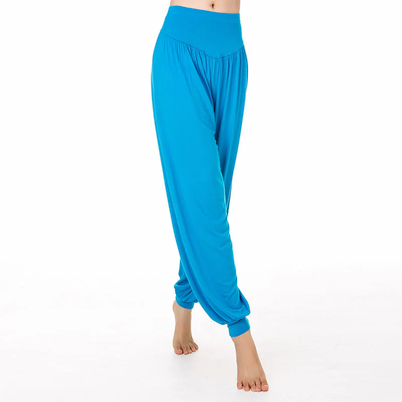 Pantaloni lunghi harem da yoga e danza in tinta unita Buddha Stones - Image 42